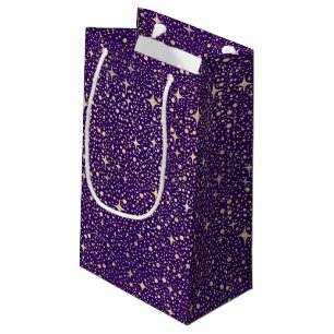 Night Sky Stars Paarse en gouden magie Klein Cadeauzakje