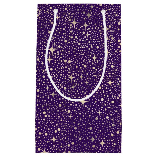 Night Sky Stars Paarse en gouden magie Klein Cadeauzakje (Voorkant)