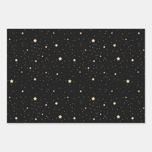 Night Sky Stars-patroon Inpakpapier Vel (Voorkant)