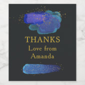 Night Sky Stars Space Fantasy Party Hartelijk dank Wijn Etiket (Enkel label)