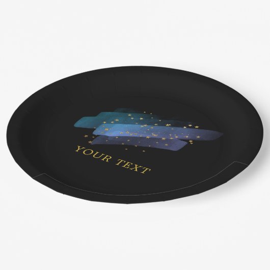 Night Sky Stars Space Fantasy Party Papieren Bordje (Gekanteld)