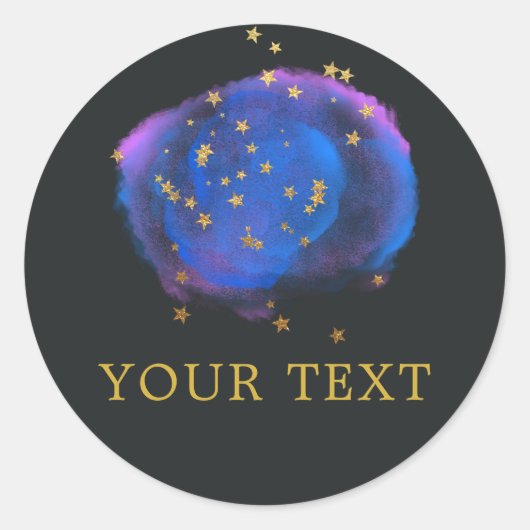 Night Sky Stars Space Fantasy Ronde Sticker (Voorkant)