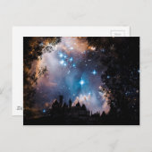 Night Sky Stars Tree Castle Briefkaart (Voorkant / Achterkant)