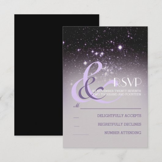 Night Sky Stars Wedding RSVP Kaarten (Voorkant / Achterkant)