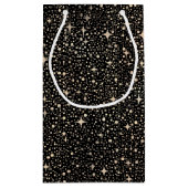 Night Sky Stars Zwart en Goud Klein Cadeauzakje (Achterkant)