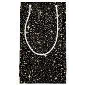 Night Sky Stars Zwart en Goud Klein Cadeauzakje (Voorkant)