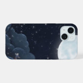 Night Sky Tough Phone Case — Moon, Stars  iPhone 15 Case (Achterkant horizontaal)