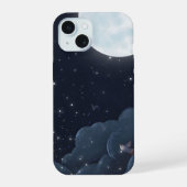 Night Sky Tough Phone Case — Moon, Stars  iPhone 15 Case (Achterkant)