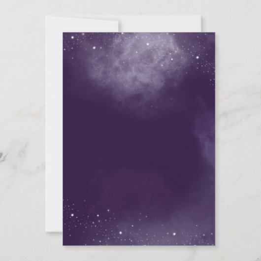 Night Sky Triple Moon Phases Paarse Handfasting Kaart (Achterkant)