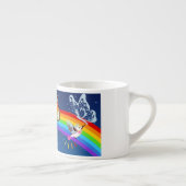Night Sky, twee vogels, vlinders en een regenboog Espresso Kop (Rechts)
