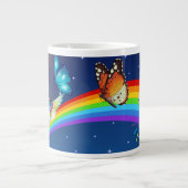 Night Sky, twee vogels, vlinders en een regenboog Grote Koffiekop (Voorkant)