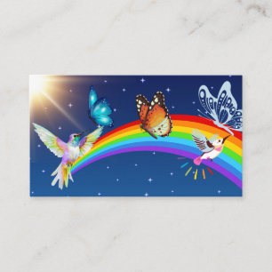 Night Sky, twee vogels, vlinders en een regenboog Visitekaartje