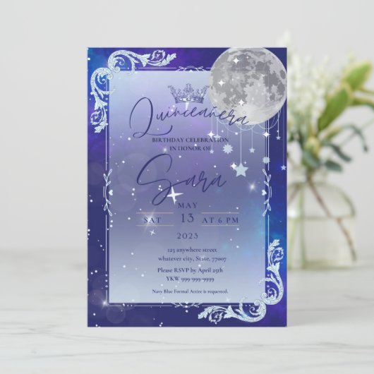 Night Sky Uitnodiging (Staand voorkant)