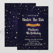 Night Sky verjaardagsfeestje uitnodiging (Voorkant / Achterkant)