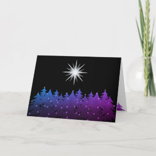 Night Sky White Star Universele Kerstvakantie Feestdagen Kaart