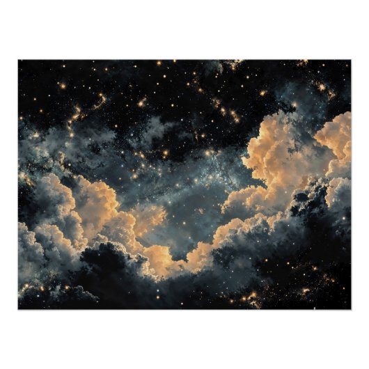 Night sky with stars perfect poster (Voorkant)