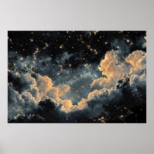 Night sky with stars poster (Voorkant)