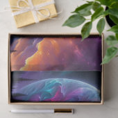 Night Sky Wolf Crescent Moon Lavender Tissuepapier (Geschenk)