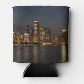 Night Skyline Chicago Pano Blikjeskoeler (Voorkant)