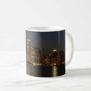 Night Skyline Chicago Pano Coffee Mok