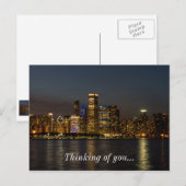 Night Skyline Chicago Pano denkt aan jou Briefkaart (Voorkant / Achterkant)