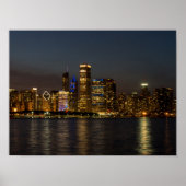 Night Skyline Chicago Pano Poster (Voorkant)