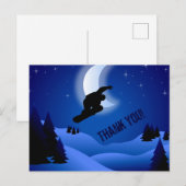 Night Snowboarding Mountain en Moon Dank u Briefkaart (Voorkant / Achterkant)