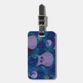 Night Song with Owls, Blue Bagagelabel (Voorkant verticaal)