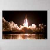 Night Space Shuttle Start Poster (Voorkant)