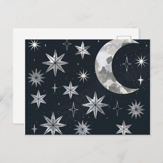 Night Sparking Sky Aankondigingskaart (Voorkant / Achterkant)