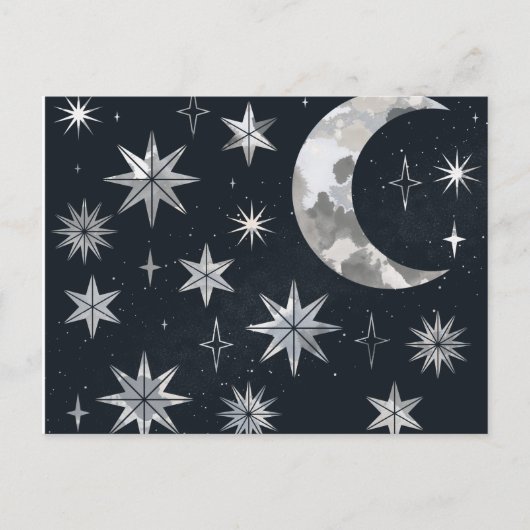 Night Sparking Sky Aankondigingskaart (Voorkant)