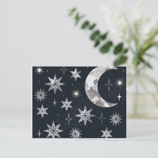 Night Sparking Sky Aankondigingskaart (Staand voorkant)
