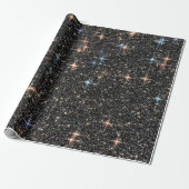 Night Sparkle Stars Cadeaupapier (Uitgerold)