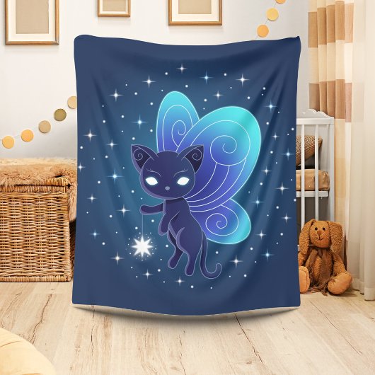 Night Star Fairy Pixie Cat Fleece Deken