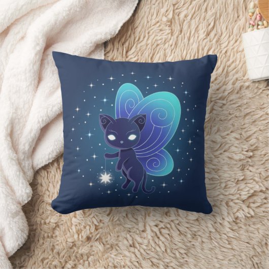 Night Star Fairy Pixie Cat Kussen (Deken)