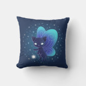 Night Star Fairy Pixie Cat Kussen (Voorkant)