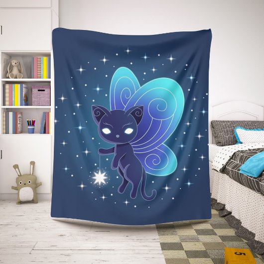 Night Star Fairy Pixie Cat Sherpa Deken