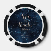 Night Star Sky Celestial Galaxy Bruiloft Dank u Pokerchips (Achterkant)