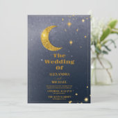 Night Star Sky Celestial Galaxy Bruiloft Kaart (Staand voorkant)