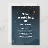 Night Star Sky Celestial Galaxy Bruiloft Kaart (Voorkant)