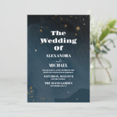 Night Star Sky Celestial Galaxy Bruiloft Kaart (Staand voorkant)