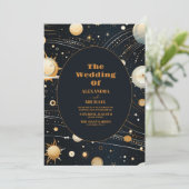 Night Star Sky Celestial Galaxy Bruiloft Kaart (Staand voorkant)