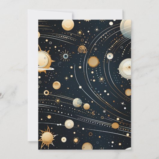 Night Star Sky Celestial Galaxy Bruiloft Kaart (Achterkant)