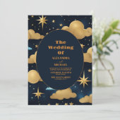 Night Star Sky Celestial Galaxy Bruiloft Kaart (Staand voorkant)