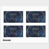 Night Star Sky Celestial Galaxy Bruiloft Monogram Rechthoekige Sticker (Vel)