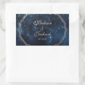 Night Star Sky Celestial Galaxy Bruiloft Monogram Rechthoekige Sticker (Tas)