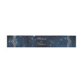 Night Star Sky Celestial Galaxy Bruiloft Monogram Uitnodigingen Wikkel (Vlak)