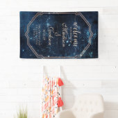 Night Star Sky Celestial Galaxy Bruiloft Welkom Spandoek (Insitu)