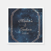 Night Star Sky Celestial Galaxy Monogram Bruiloft Servet (Voorkant)