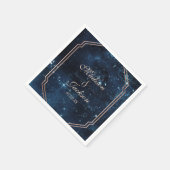 Night Star Sky Celestial Galaxy Monogram Bruiloft Servet (Hoek)